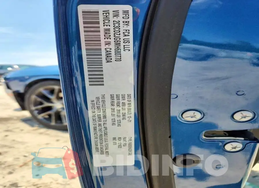 2C3CDZJG6MH680770 Photo# 13