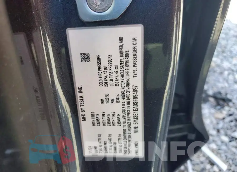 5YJ3E1EA0SF894897 Photo# 12