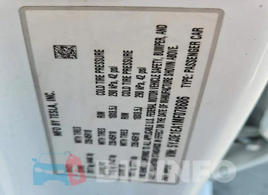 5YJ3E1EA1MF078686 Photo# 12