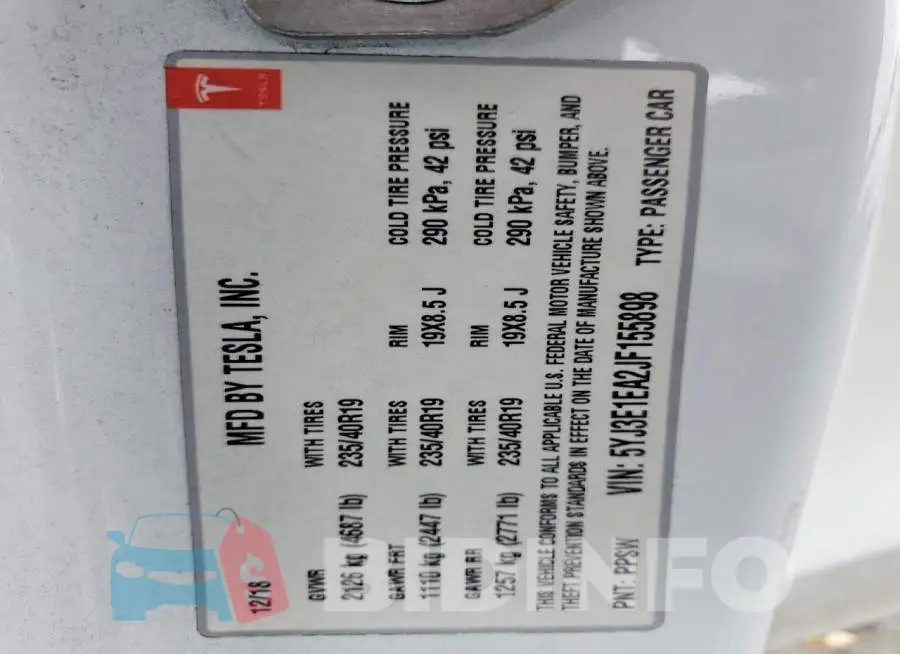 5YJ3E1EA2JF155898 Photo# 13