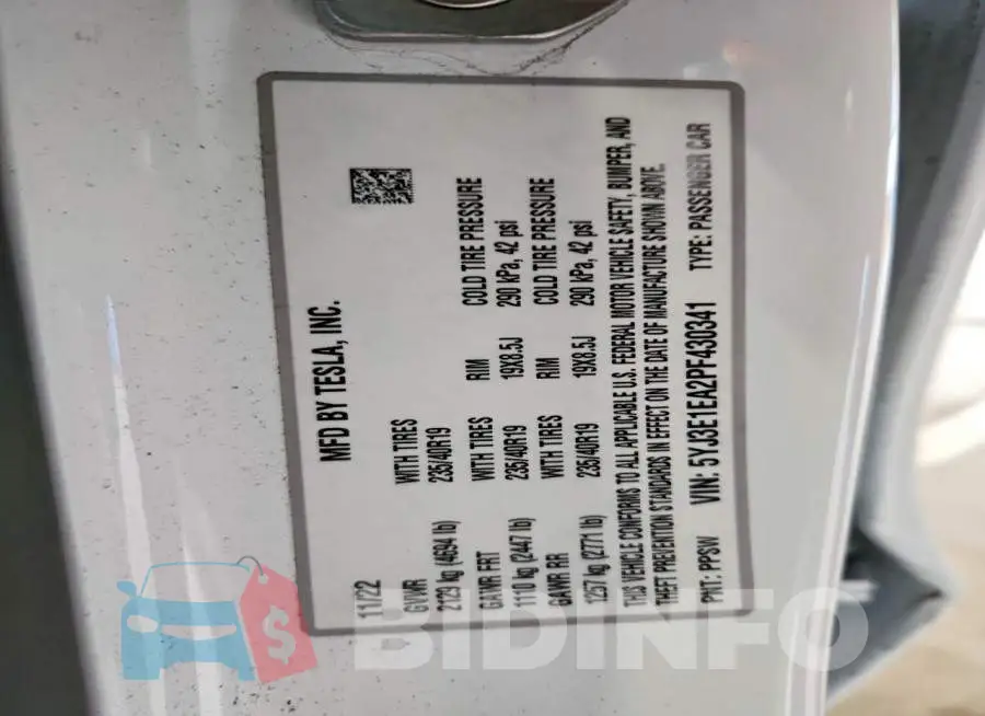 5YJ3E1EA2PF430341 Photo# 12