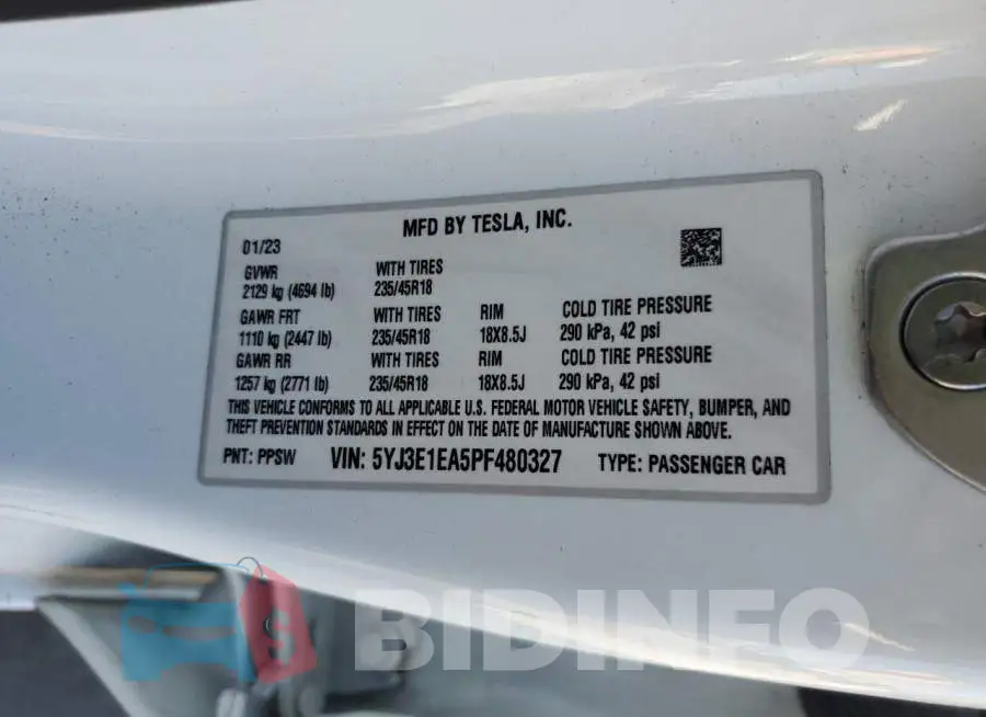 5YJ3E1EA5PF480327 Photo# 12