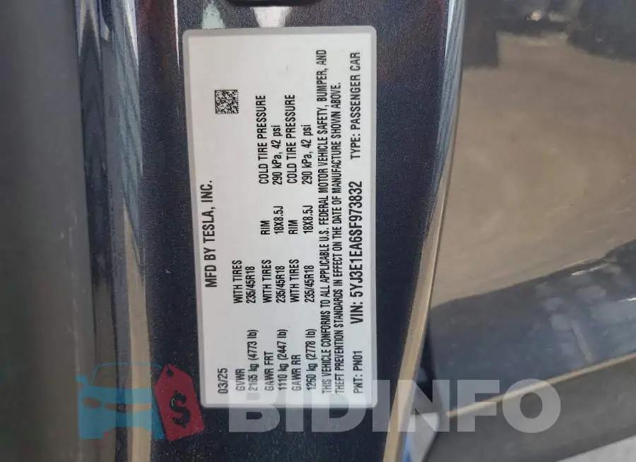 5YJ3E1EA6SF973832 Photo# 13