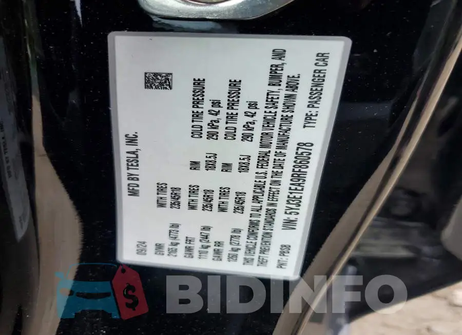 5YJ3E1EA9RF860578 Photo# 13