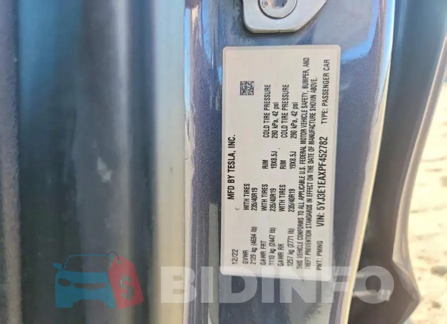 5YJ3E1EAXPF452782 Photo# 12