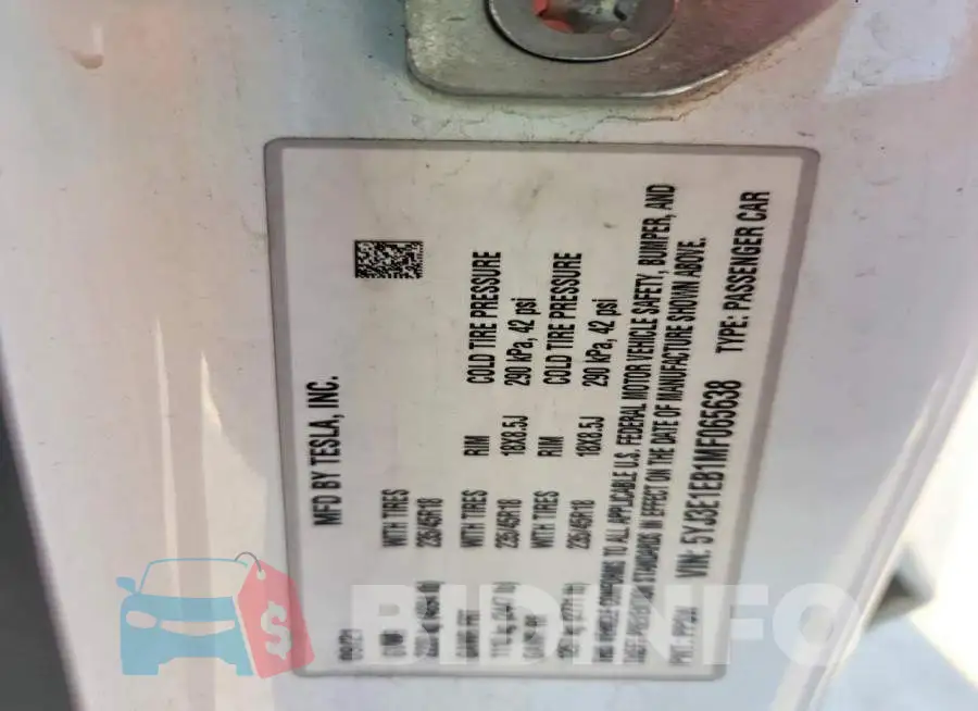 5YJ3E1EB1MF065638 Photo# 13