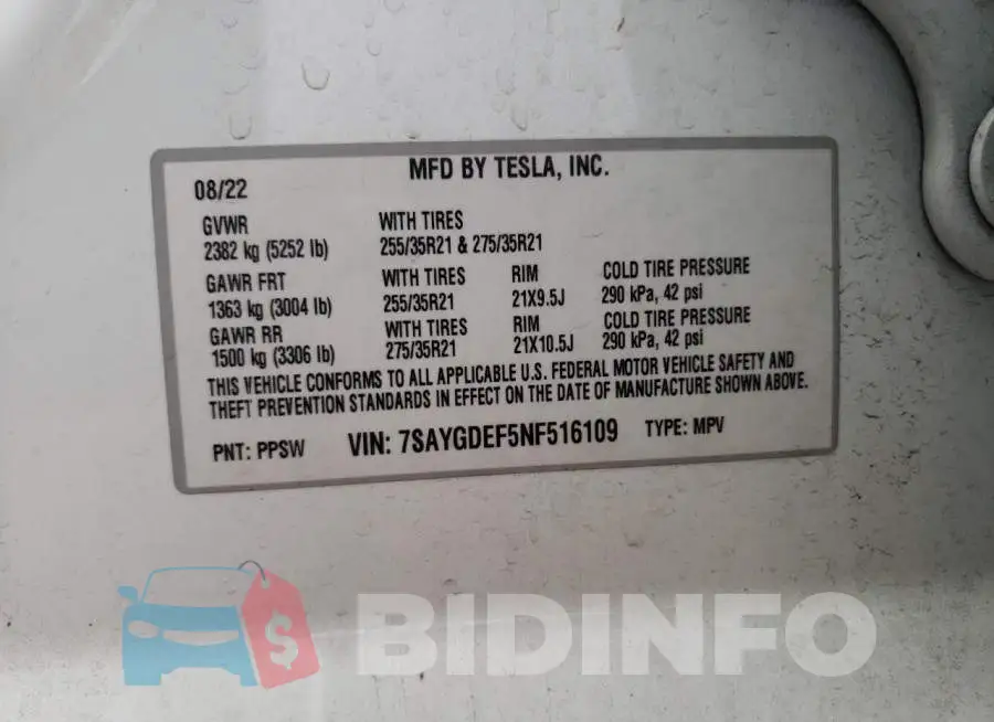7SAYGDEF5NF516109 Photo# 12