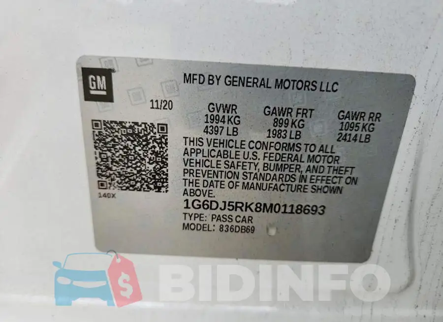 1G6DJ5RK8M0118693 Photo# 13