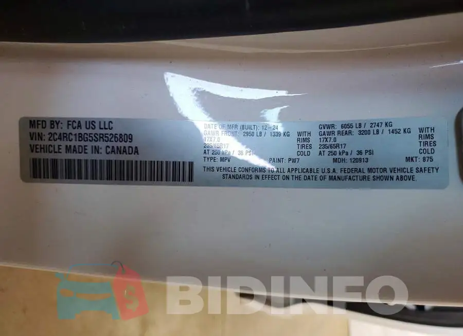 2C4RC1BG5SR526809 Photo# 14