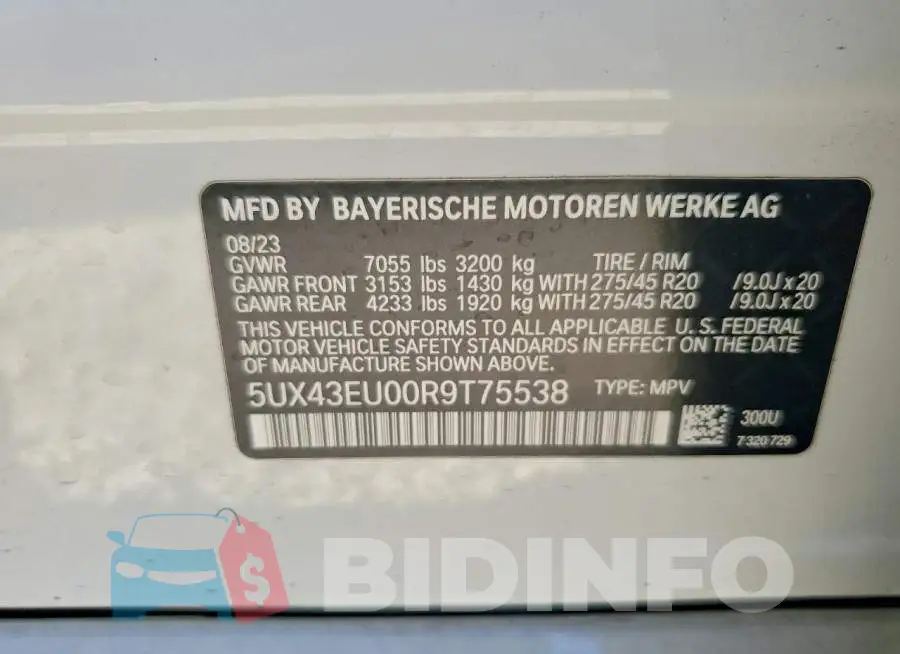 5UX43EU00R9T75538 Photo# 14