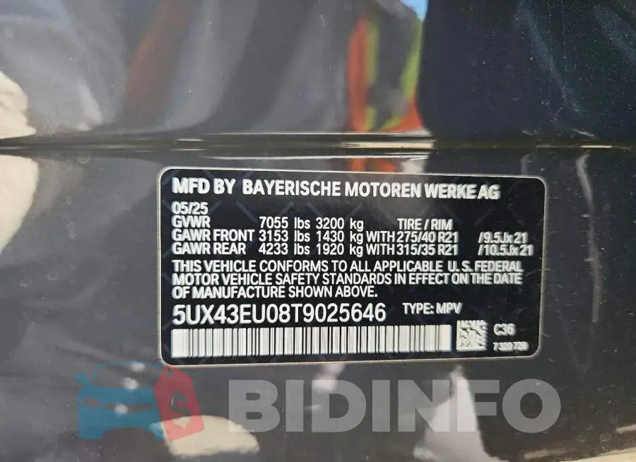 5UX43EU08T9025646 Photo# 13