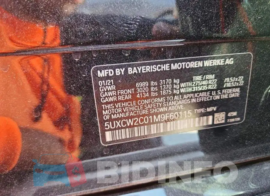 5UXCW2C01M9F60115 Photo# 14
