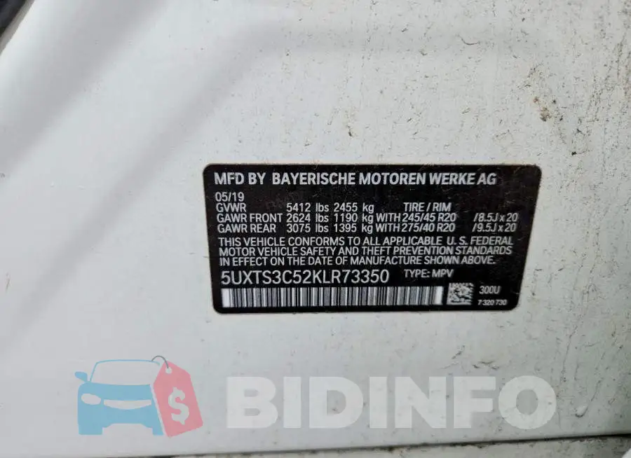 5UXTS3C52KLR73350 Photo# 13