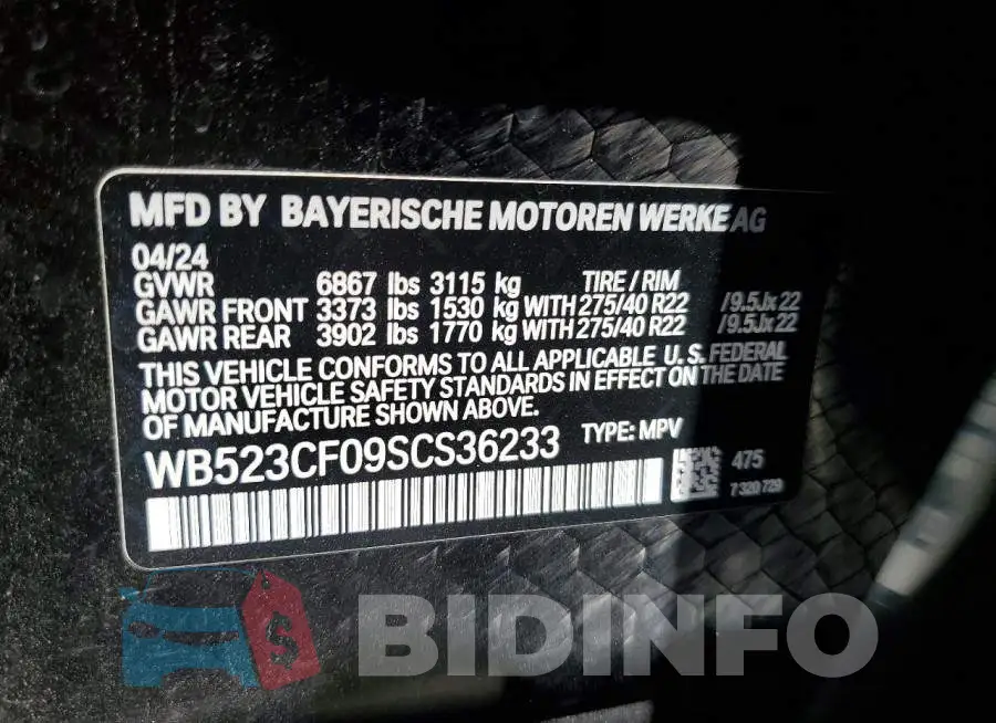 WB523CF09SCS36233 Photo# 13
