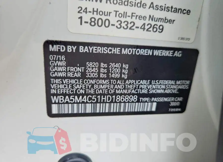 WBA5M4C51HD186898 Photo# 12