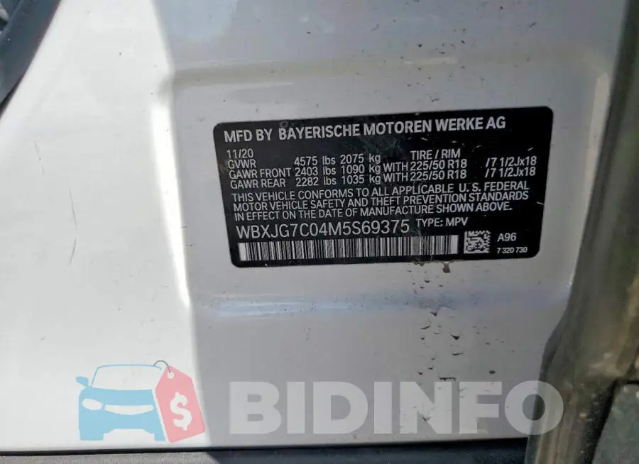 WBXJG7C04M5S69375 Photo# 13