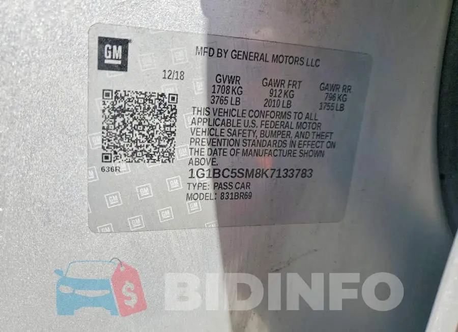 1G1BC5SM8K7133783 Photo# 12