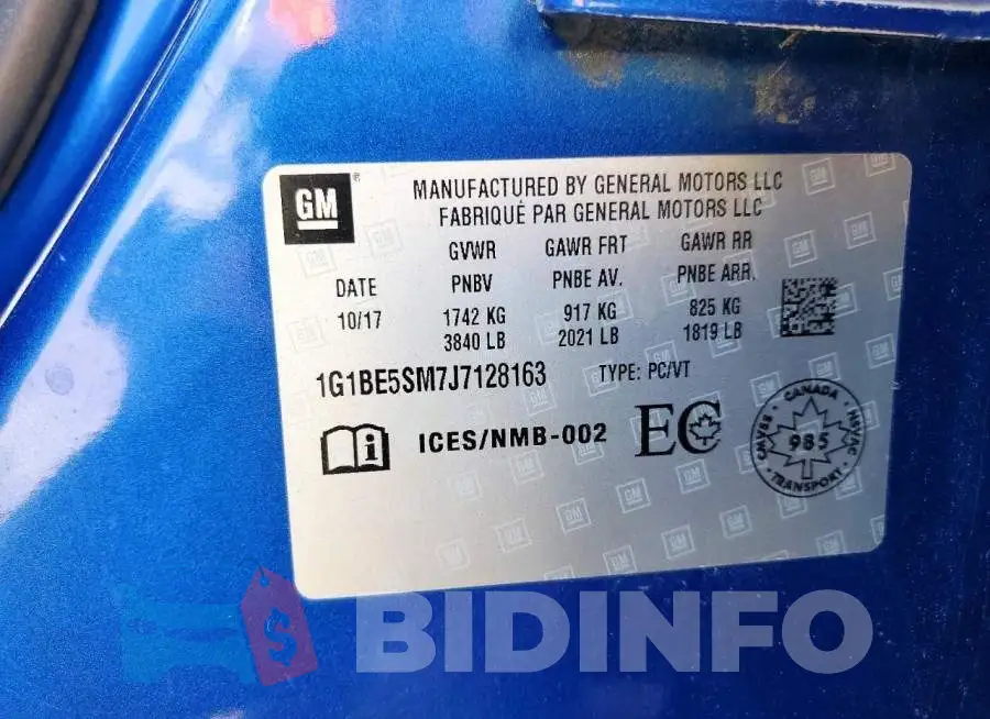 1G1BE5SM7J7128163 Photo# 13