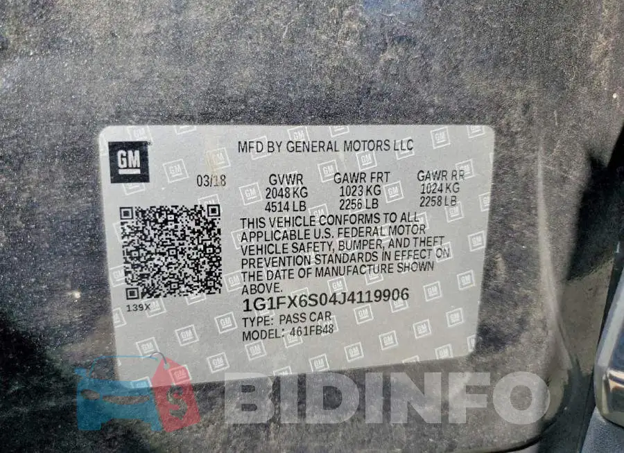 1G1FX6S04J4119906 Photo# 12