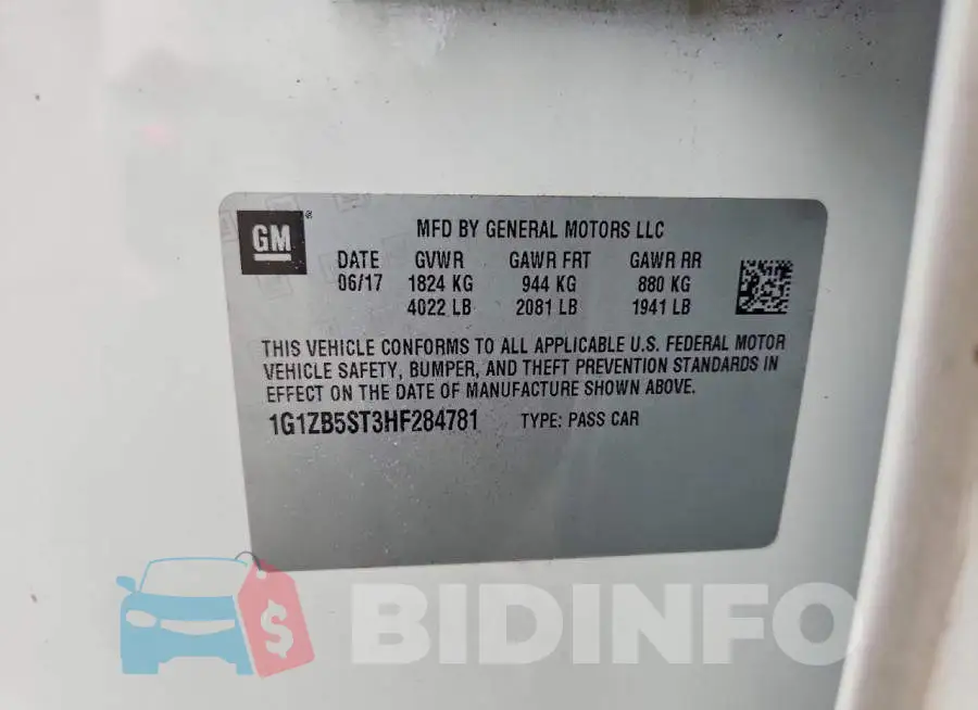 1G1ZB5ST3HF284781 Photo# 12