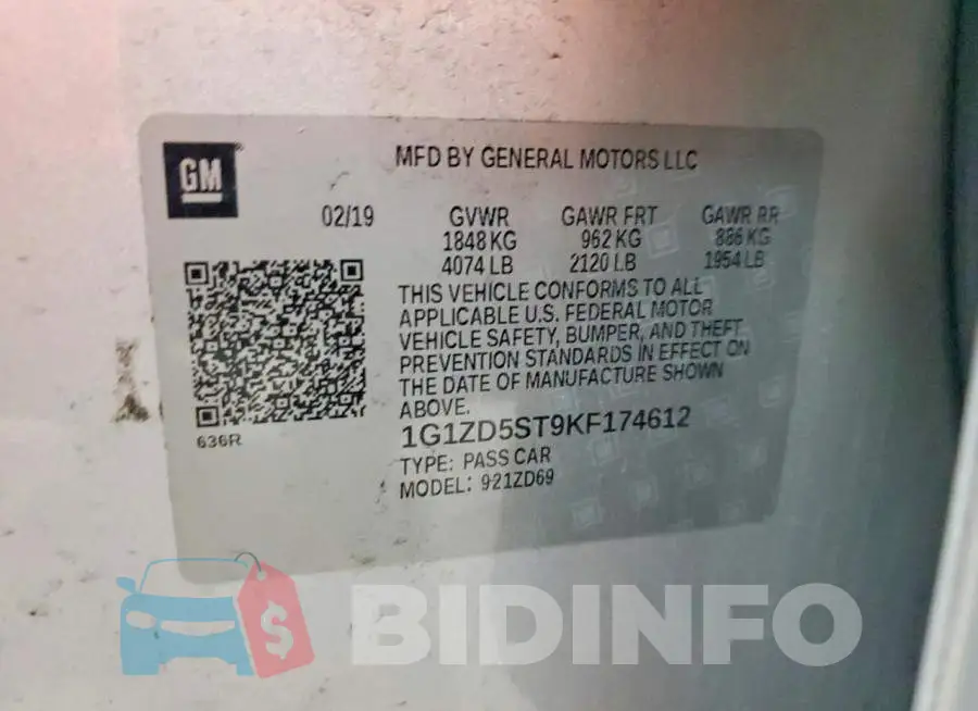 1G1ZD5ST9KF174612 Photo# 12