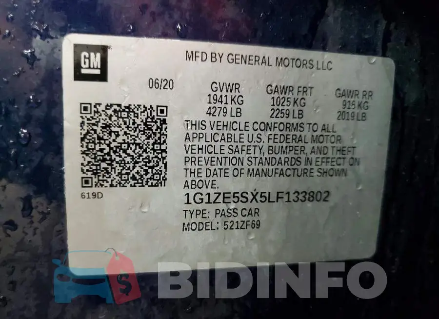 1G1ZE5SX5LF133802 Photo# 12