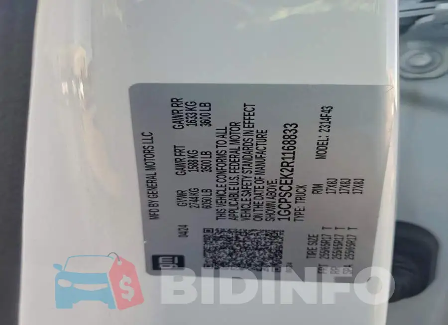 1GCPSCEK2R1168833 Photo# 12