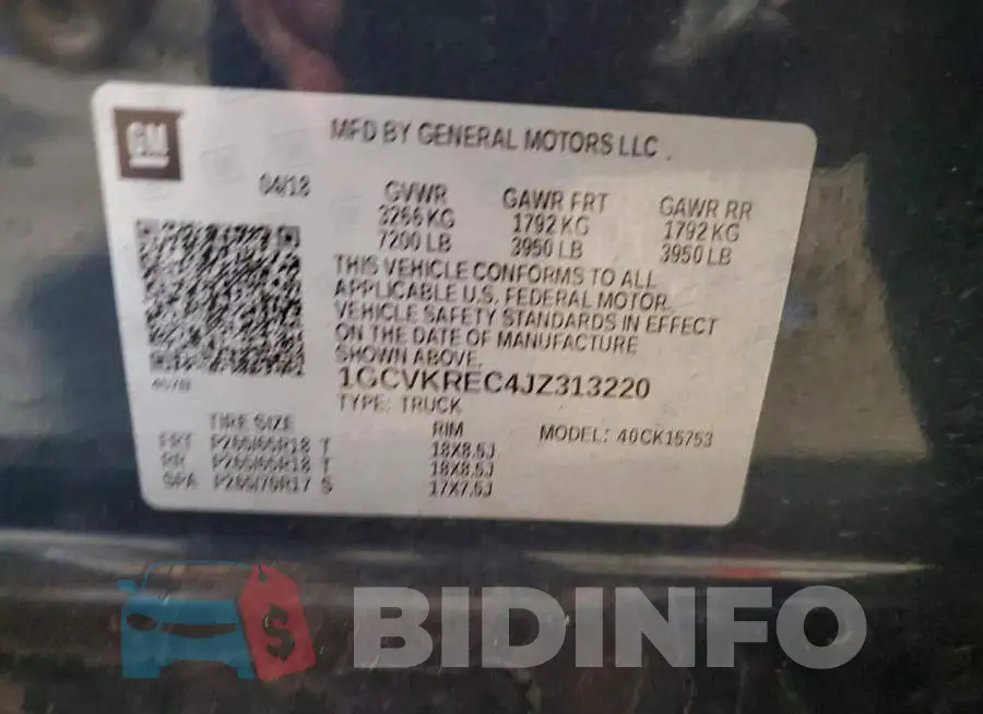 1GCVKREC4JZ313220 Photo# 13