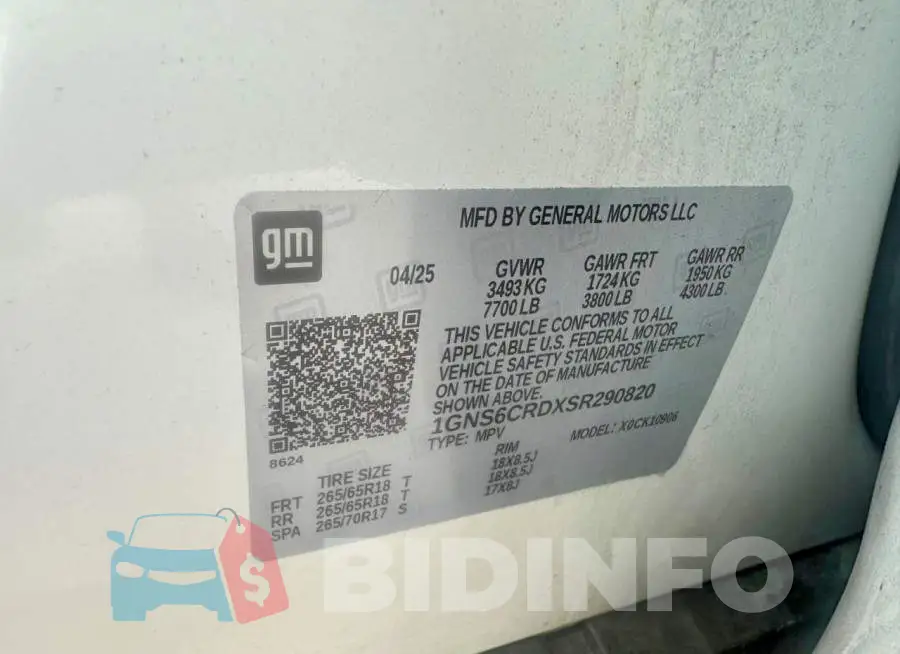 1GNS6CRDXSR290820 Photo# 10