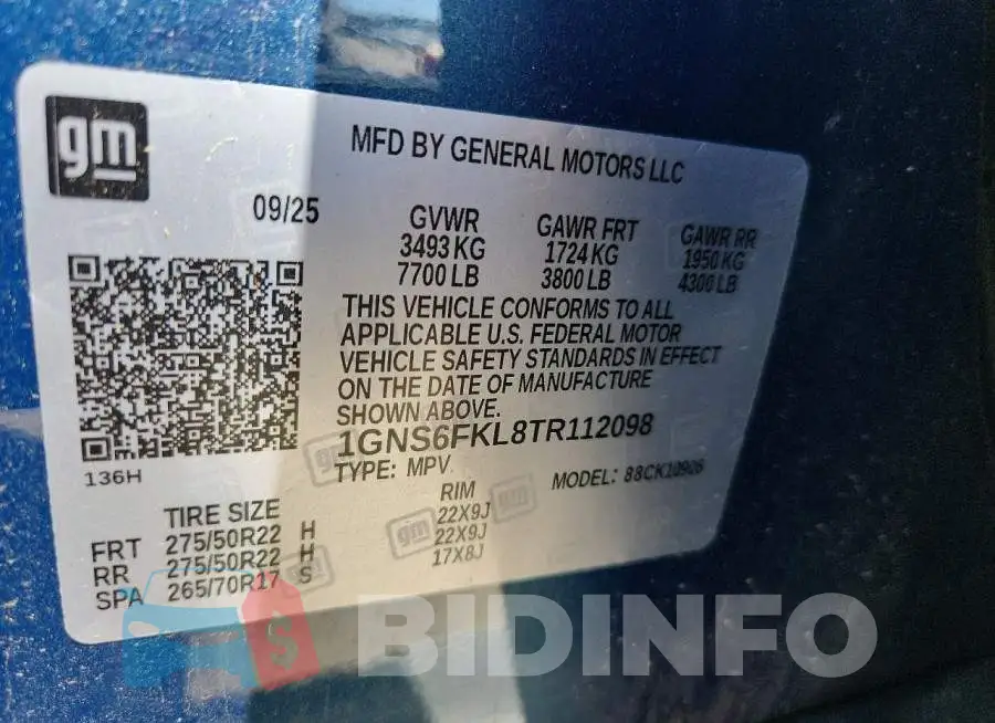 1GNS6FKL8TR112098 Photo# 14