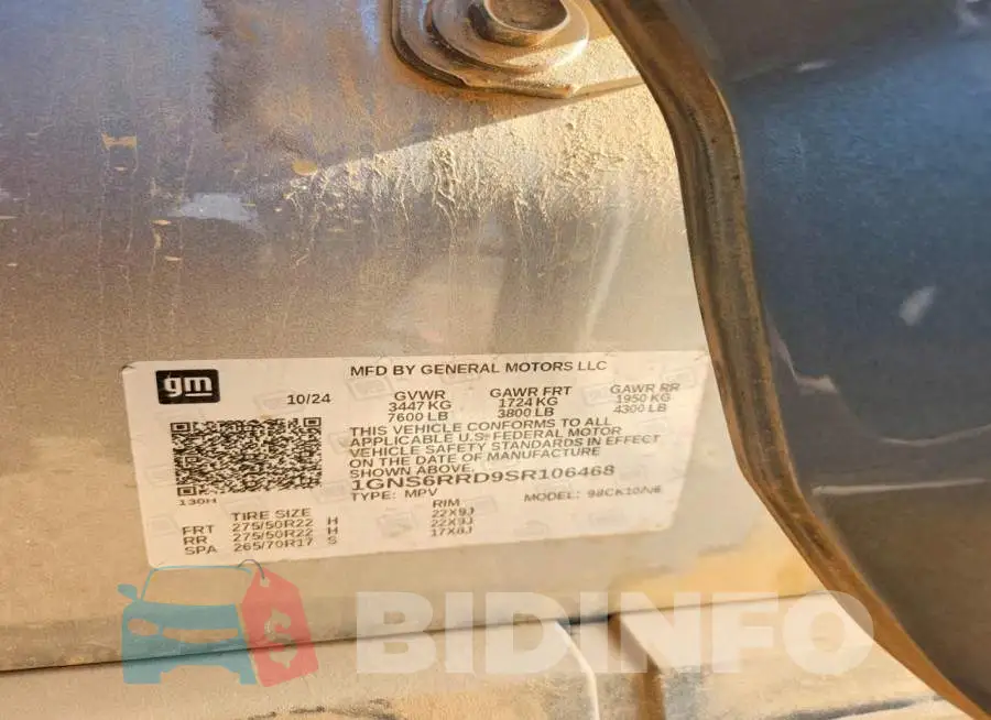 1GNS6RRD9SR106468 Photo# 13