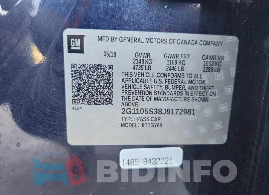 2G1105S38J9172981 Photo# 12