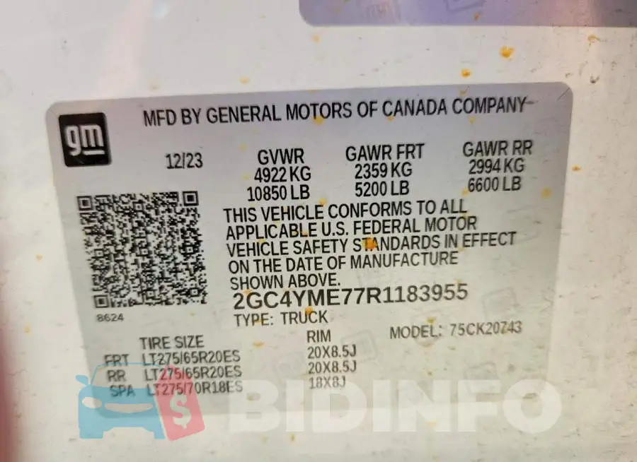 2GC4YME77R1183955 Photo# 13