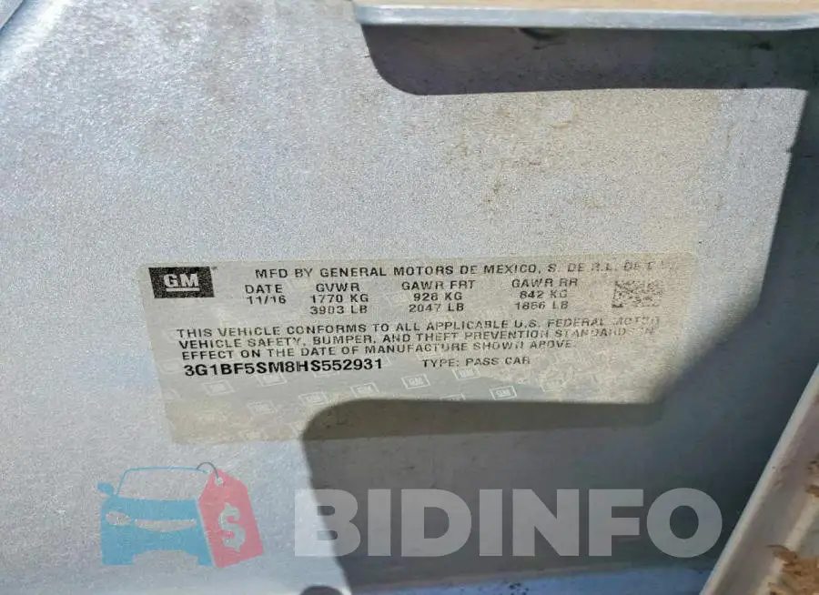 3G1BF5SM8HS552931 Photo# 12