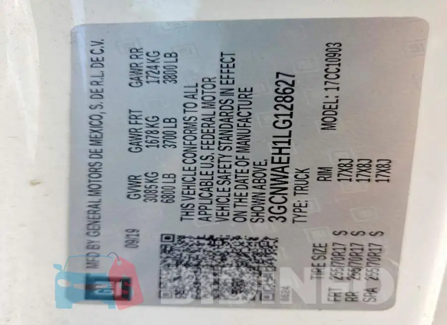 3GCNWAEH1LG128627 Photo# 13