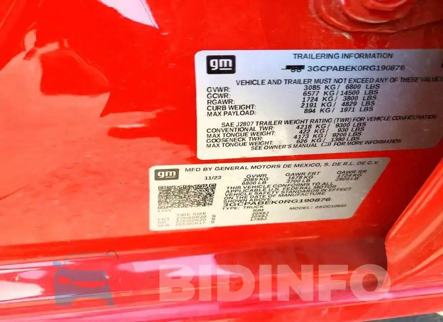 3GCPABEK0RG190876 Photo# 12