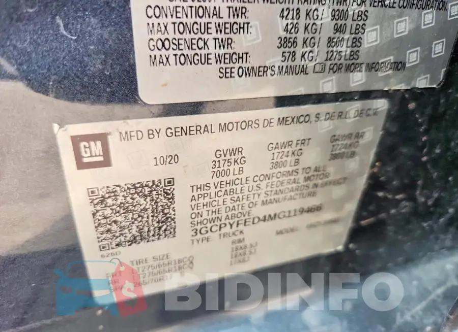 3GCPYFED4MG119466 Photo# 12