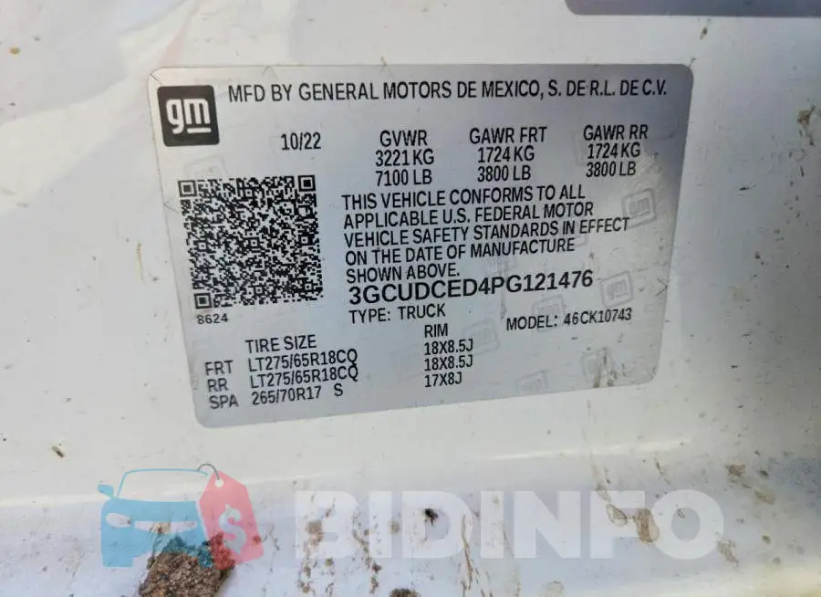 3GCUDCED4PG121476 Photo# 12