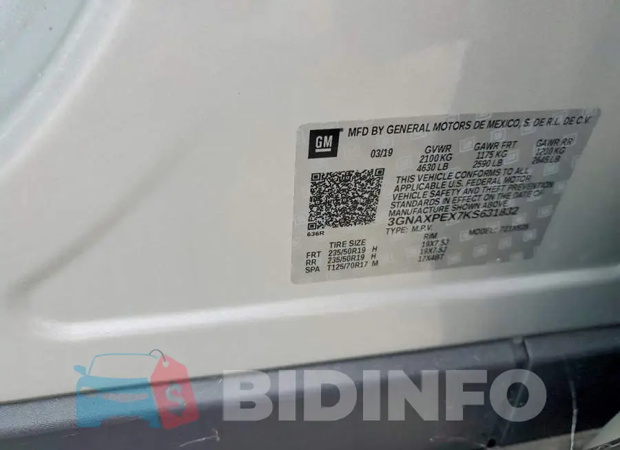 3GNAXPEX7KS631832 Photo# 13