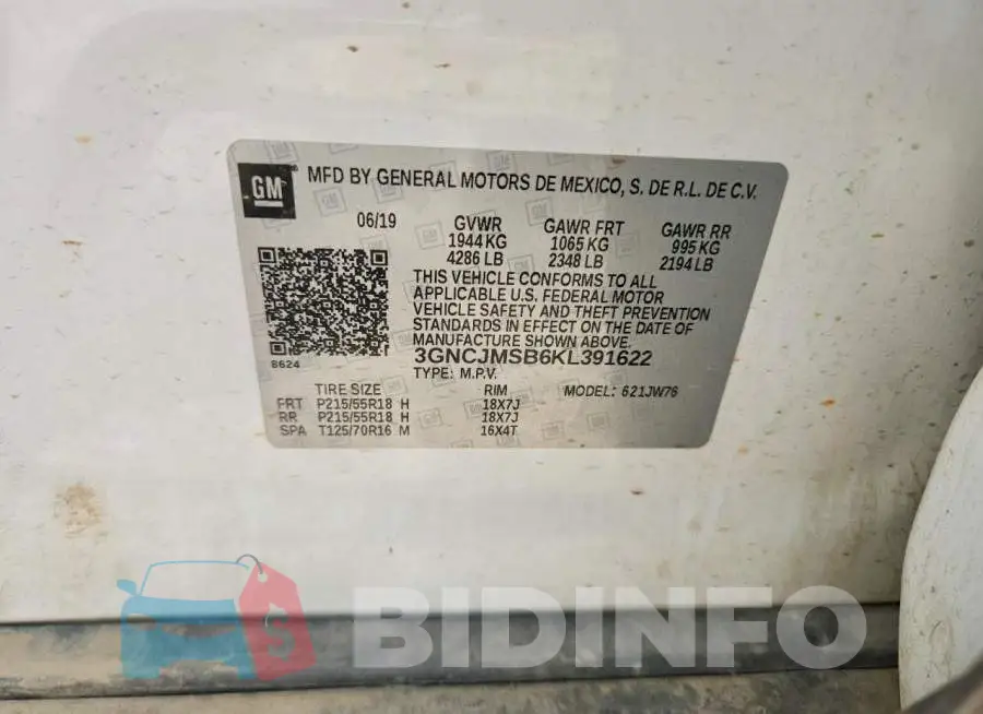 3GNCJMSB6KL391622 Photo# 13
