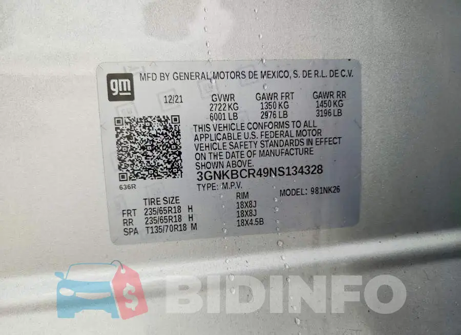 3GNKBCR49NS134328 Photo# 13