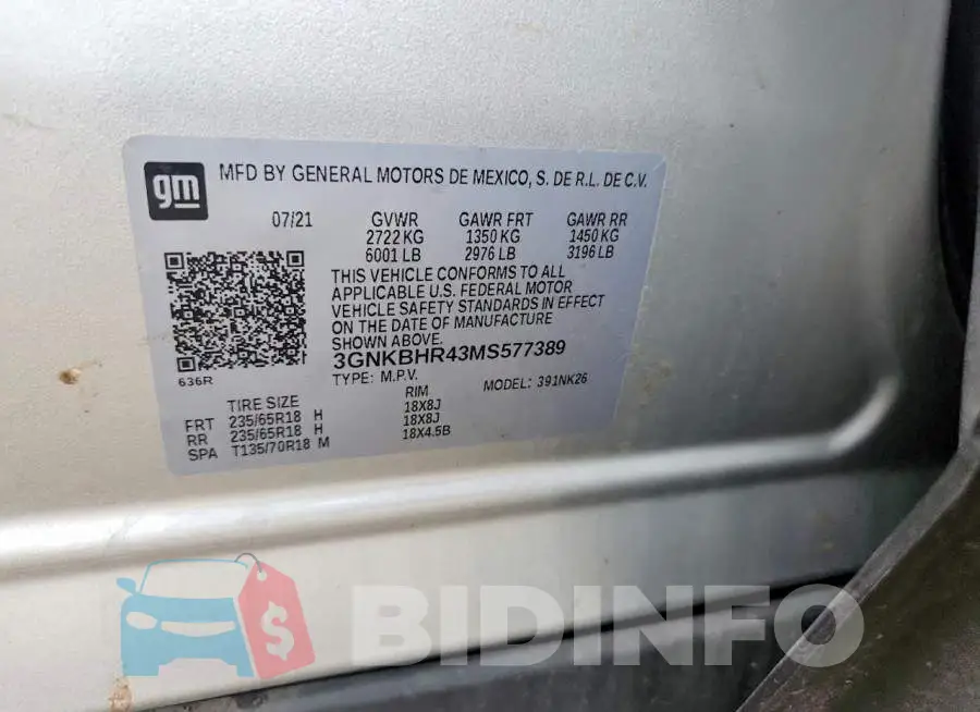 3GNKBHR43MS577389 Photo# 13