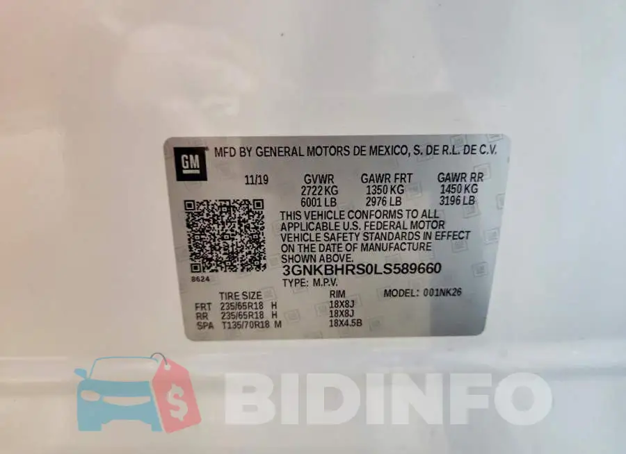 3GNKBHRS0LS589660 Photo# 13