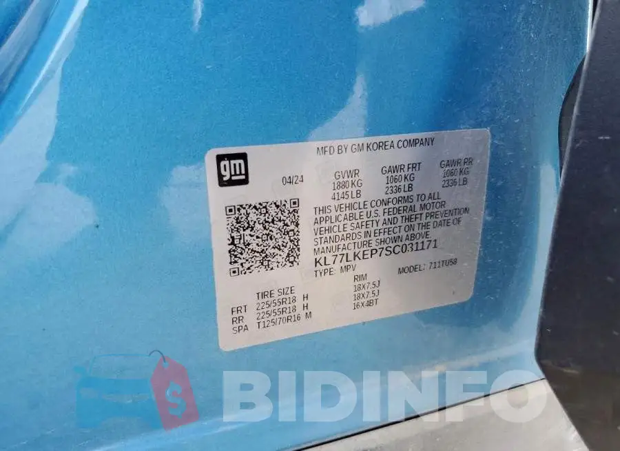 KL77LKEP7SC031171 Photo# 12