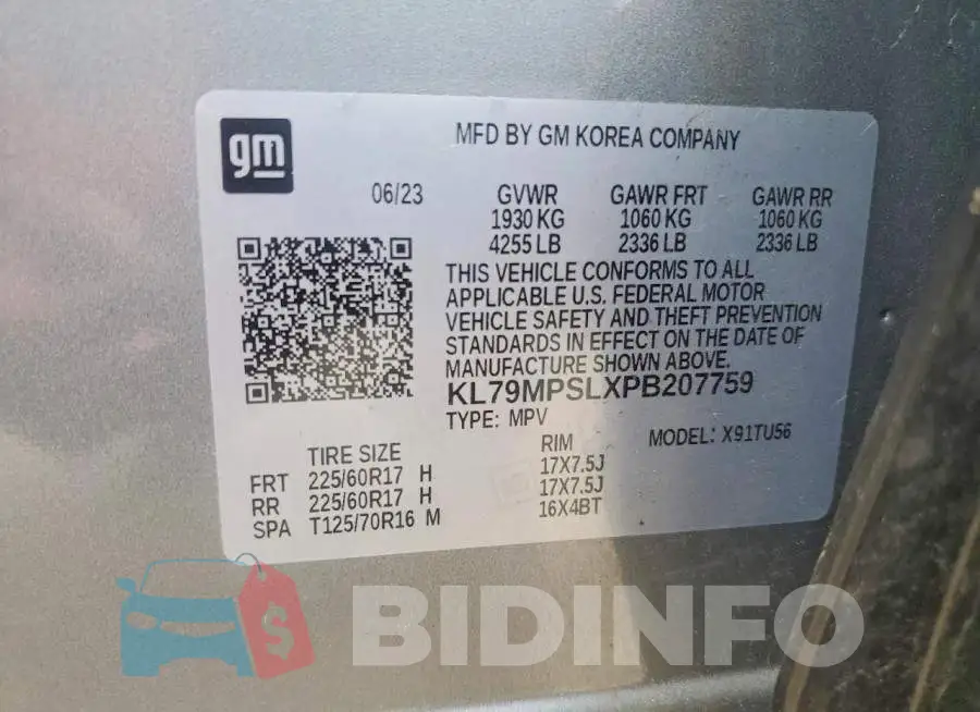 KL79MPSLXPB207759 Photo# 12
