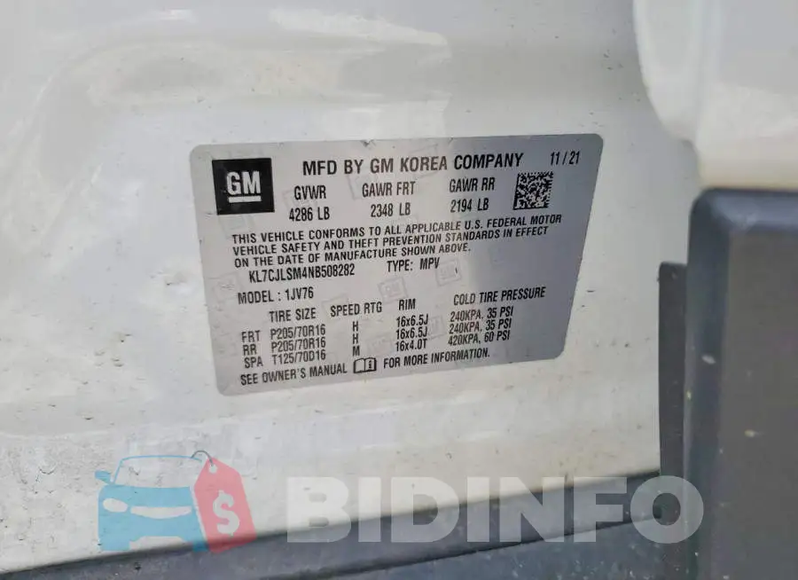 KL7CJLSM4NB508282 Photo# 13
