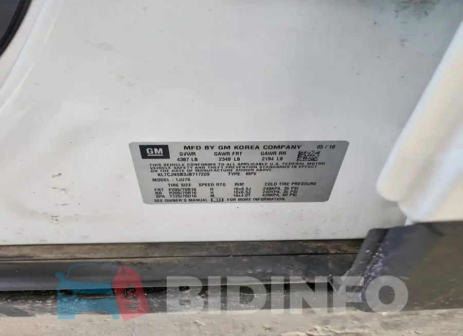 KL7CJNSB3JB717209 Photo# 13