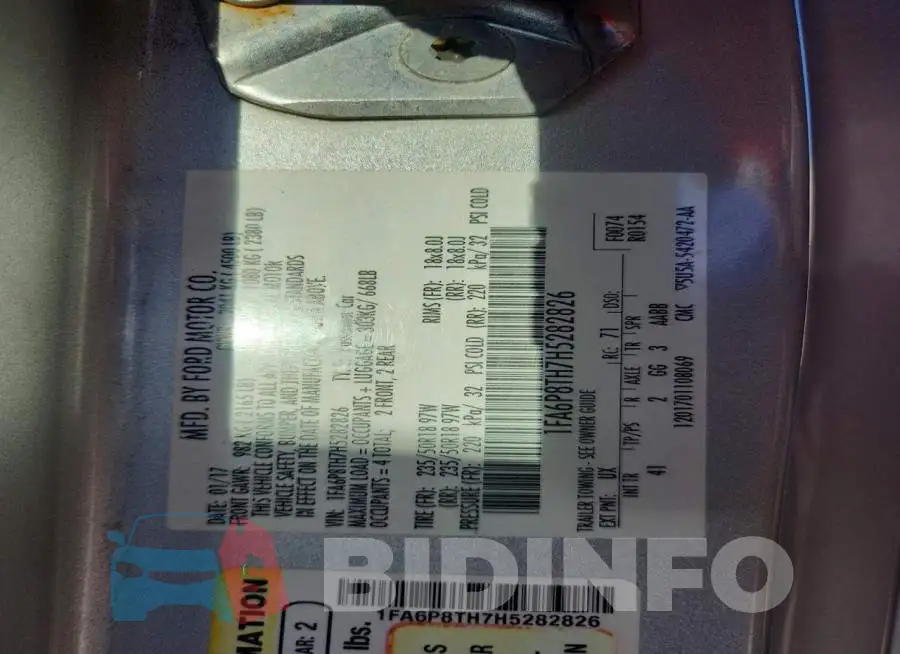 1FA6P8TH7H5282826 Photo# 12