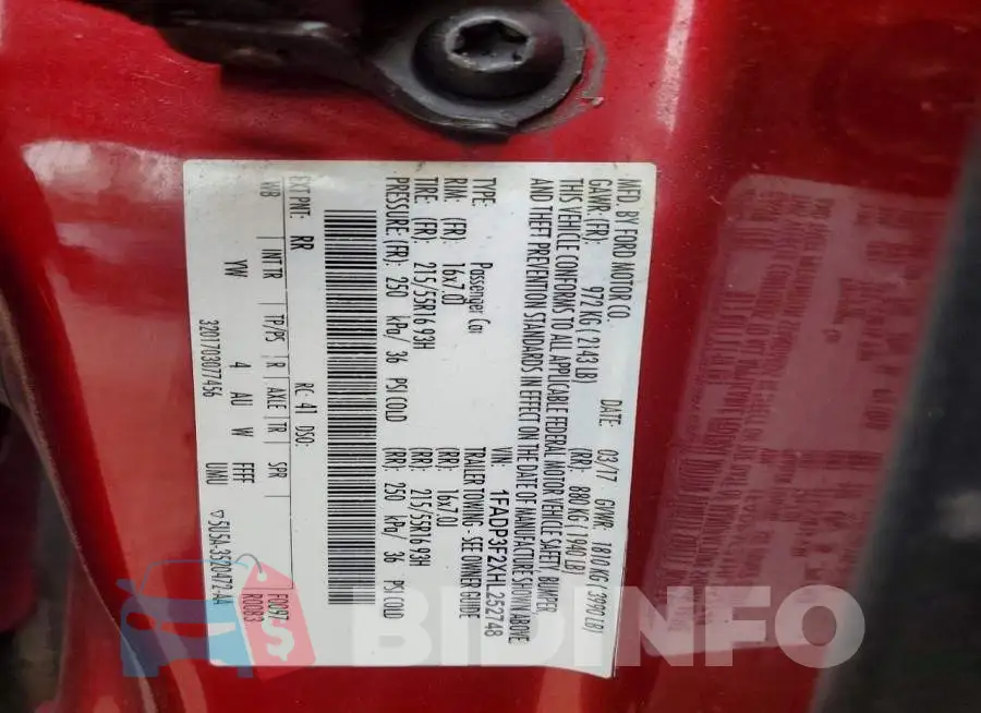 1FADP3F2XHL252748 Photo# 12
