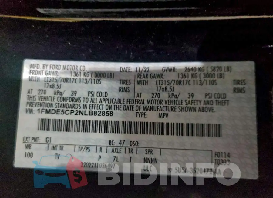 1FMDE5CP2NLB82858 Photo# 13